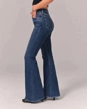 Clara – Jean flare taille haute, Elégant et Rétro