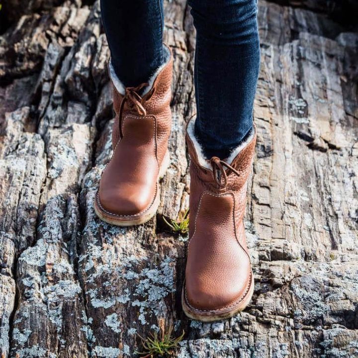 Hazel - Bottes en cuir rustiques avec doublure en fourrure pour femme