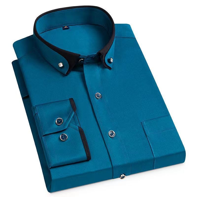 Marvin - Chemise Classique avec Col Contrasté pour un Look Élégant