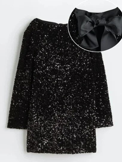 Léna – Robe courte à Sequins, festive et Glamour