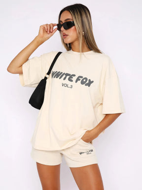 Maya - T-shirt oversize en Coton  et short Assorti