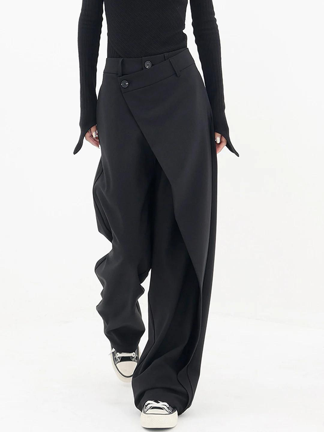 Gracelyn - Pantalon Asymétrique Large pour Style Avant-Garde