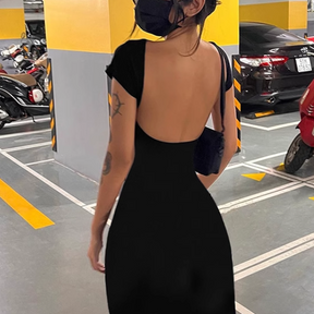 Léa – Robe de Soirée Longue et Sexy, Coupe Bodycon et Dos Dénudé