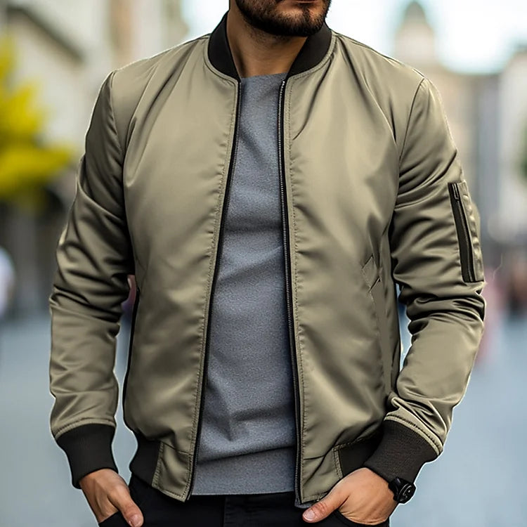 Linus - Blouson Bombardier Zippé avec Col et Poignets Côtelés pour Homme