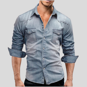 Davian - Chemise en Jean pour Homme, Style Décontracté et Élégant