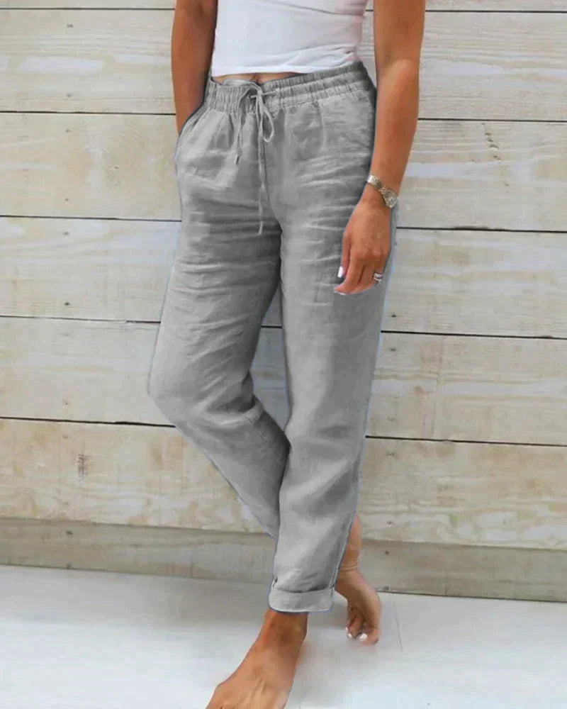 Chantal - Pantalon décontracté et léger à taille élastique pour Femme