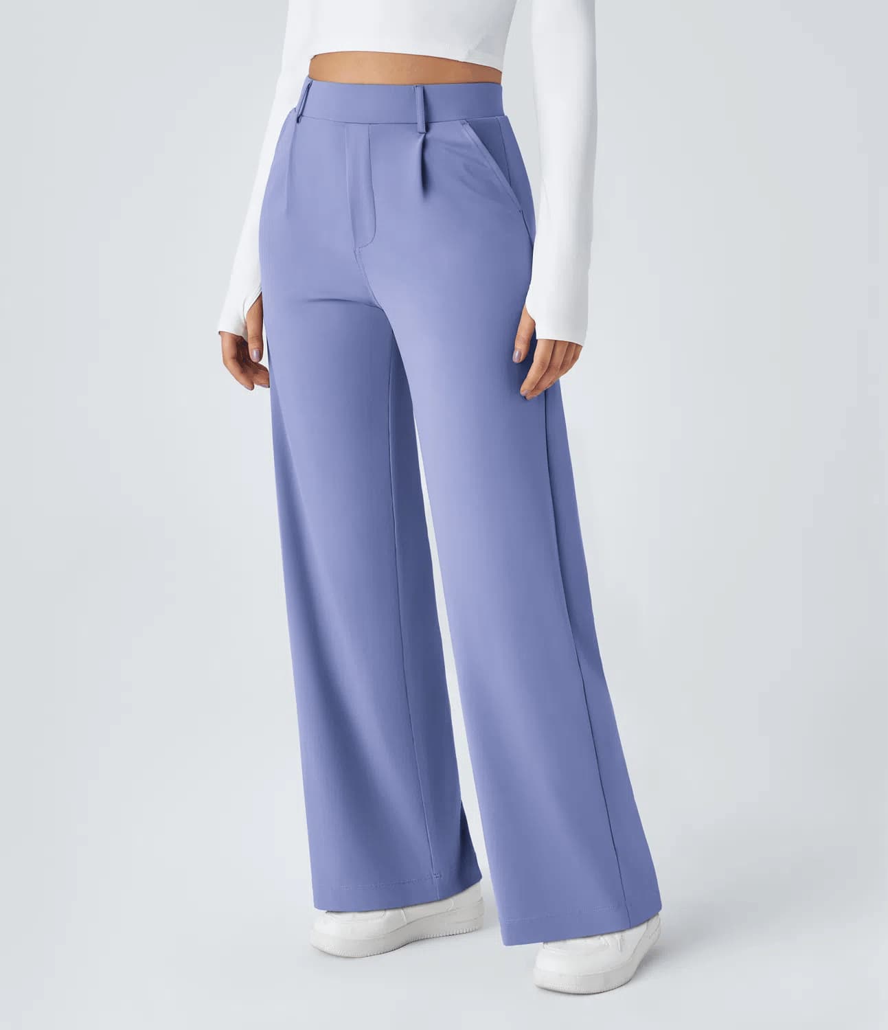 Tina - Pantalon Large Taille Haute avec Plis Élégants pour Femme