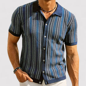 George – Chemise en maille Légère, Imprimé Rétro et col Polo