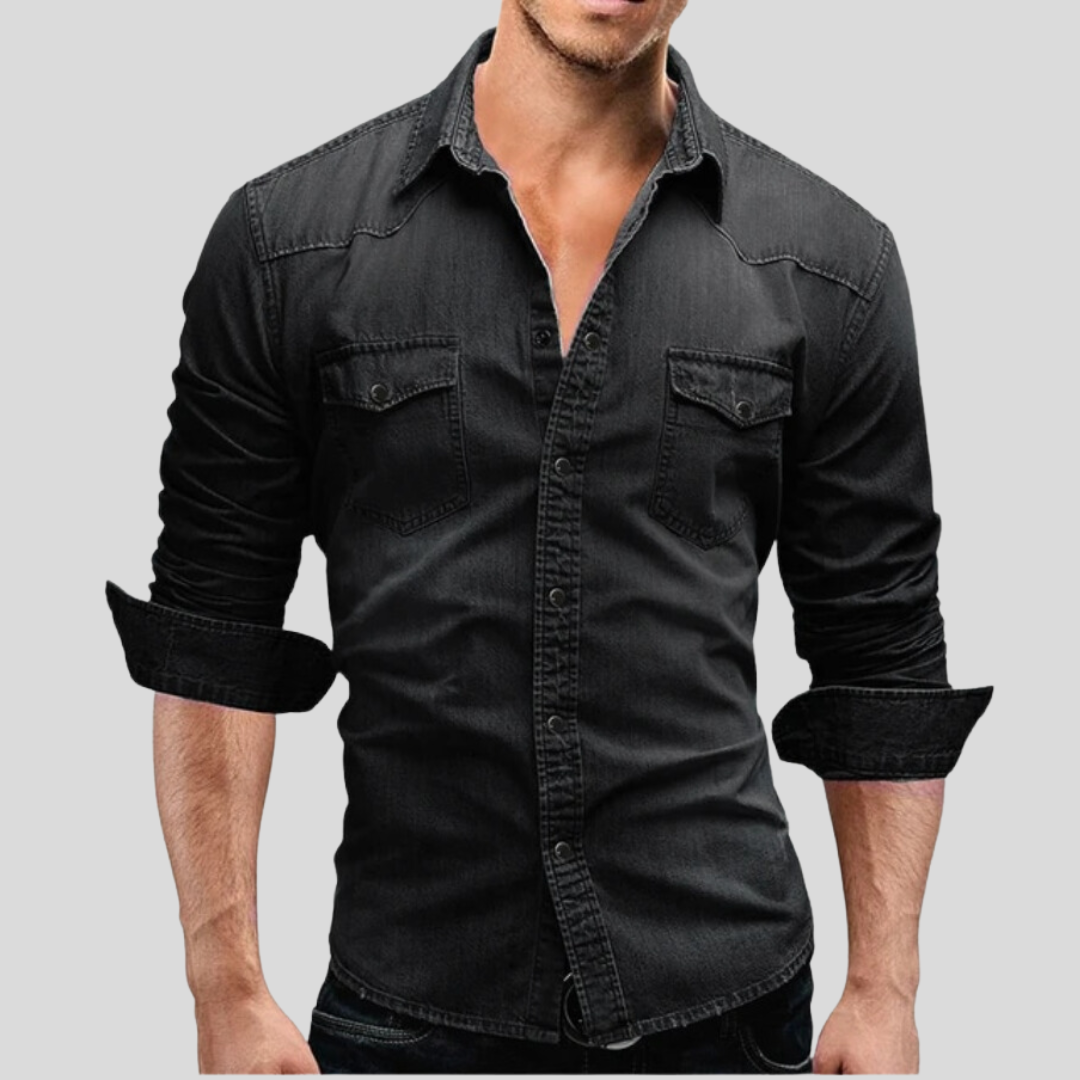 Davian - Chemise en Jean pour Homme, Style Décontracté et Élégant