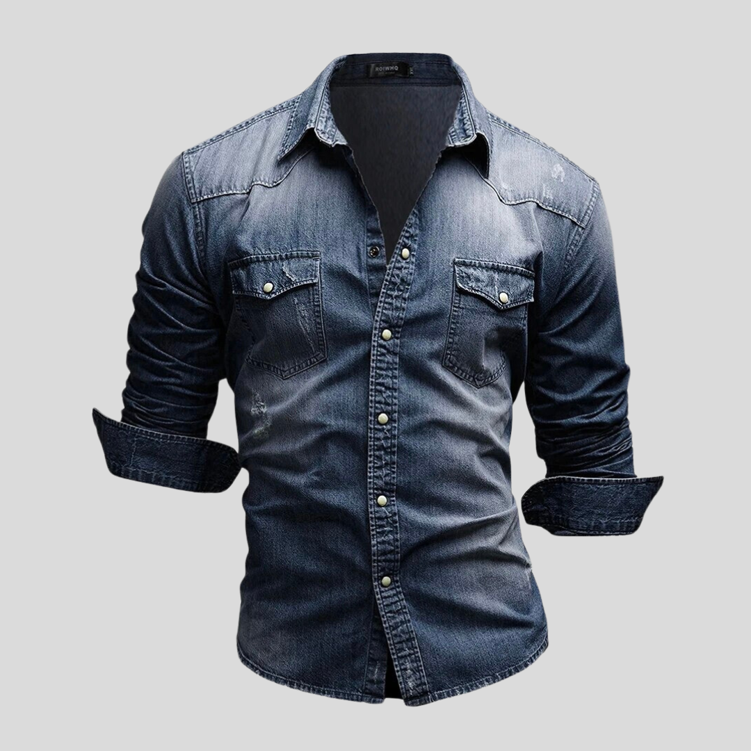 Davian - Chemise en Jean pour Homme, Style Décontracté et Élégant