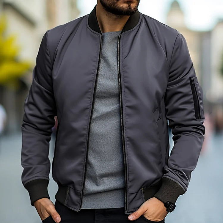 Linus - Blouson Bombardier Zippé avec Col et Poignets Côtelés pour Homme