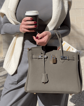 Camille - Sac Structuré en cuir avec Cadenas doré pour un style Raffiné