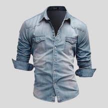 Davian - Chemise en Jean pour Homme, Style Décontracté et Élégant