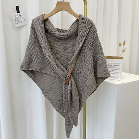 Alba – Poncho en maille Epaisse, design Elégant avec Fermeture