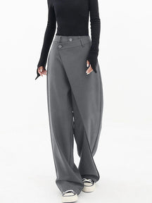 Gracelyn - Pantalon Asymétrique Large pour Style Avant-Garde