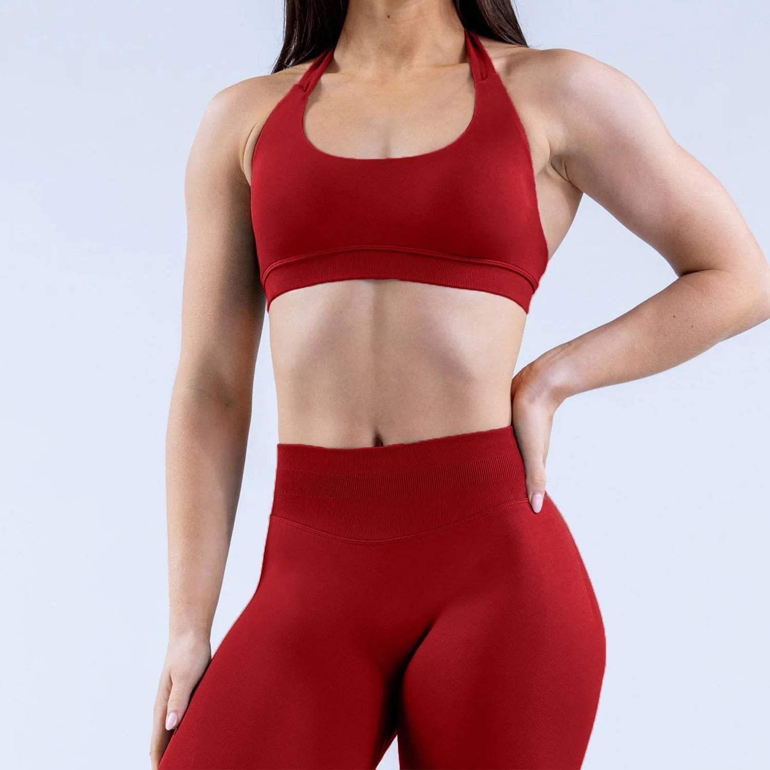 Elvie - Ensemble de Sport Sans Couture avec Brassière et Legging Taille Haute