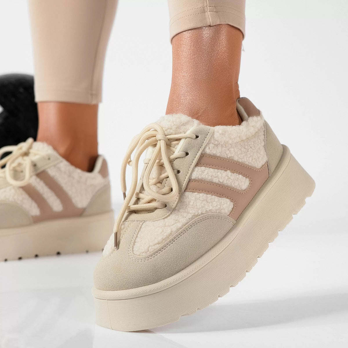 Bella - Sneakers Doublés en Fausse Laine pour Style et Confort Automnal