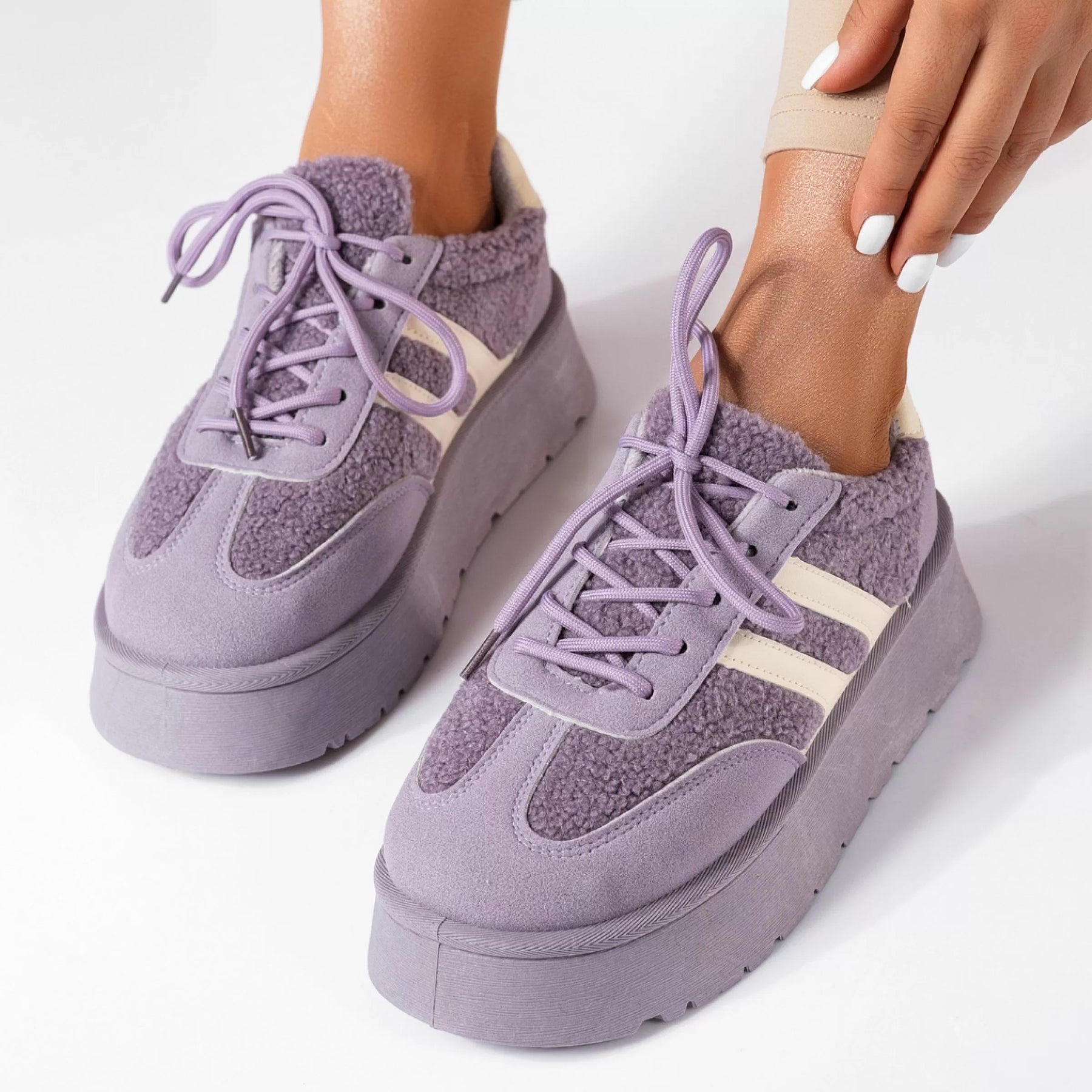 Bella - Sneakers Doublés en Fausse Laine pour Style et Confort Automnal