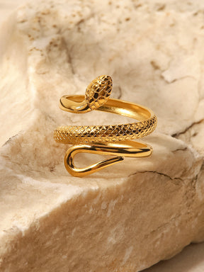 Sia - Bague Serpent Ajustable avec finition Luxueuse