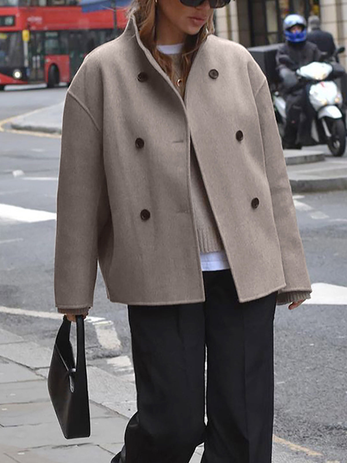 Emma - Veste en Laine épaisse avec Boutons pour Femme