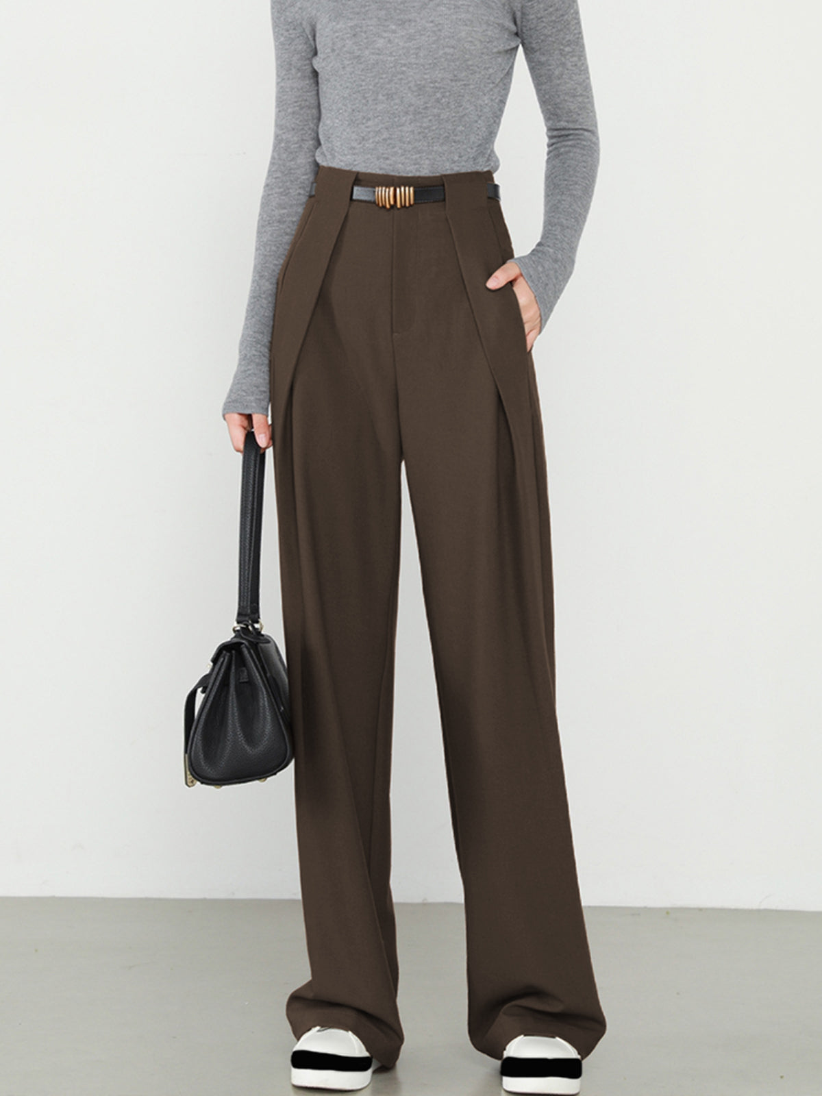 Léa – Pantalon large taille haute, Chic et Moderne