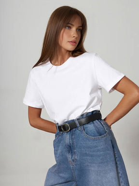 Léa – T-shirt basique coupe oversize en coton premium