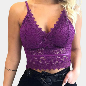 Leiara – Bralette en dentelle florale, dos nu et ajustable