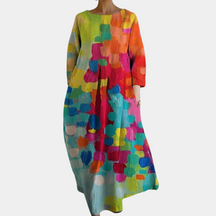 Adalynn - Robe maxi artistique et colorée, coupe ample et confortable