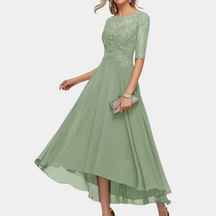 Arabelle - Robe de soirée élégante en dentelle et chiffon, coupe fluide