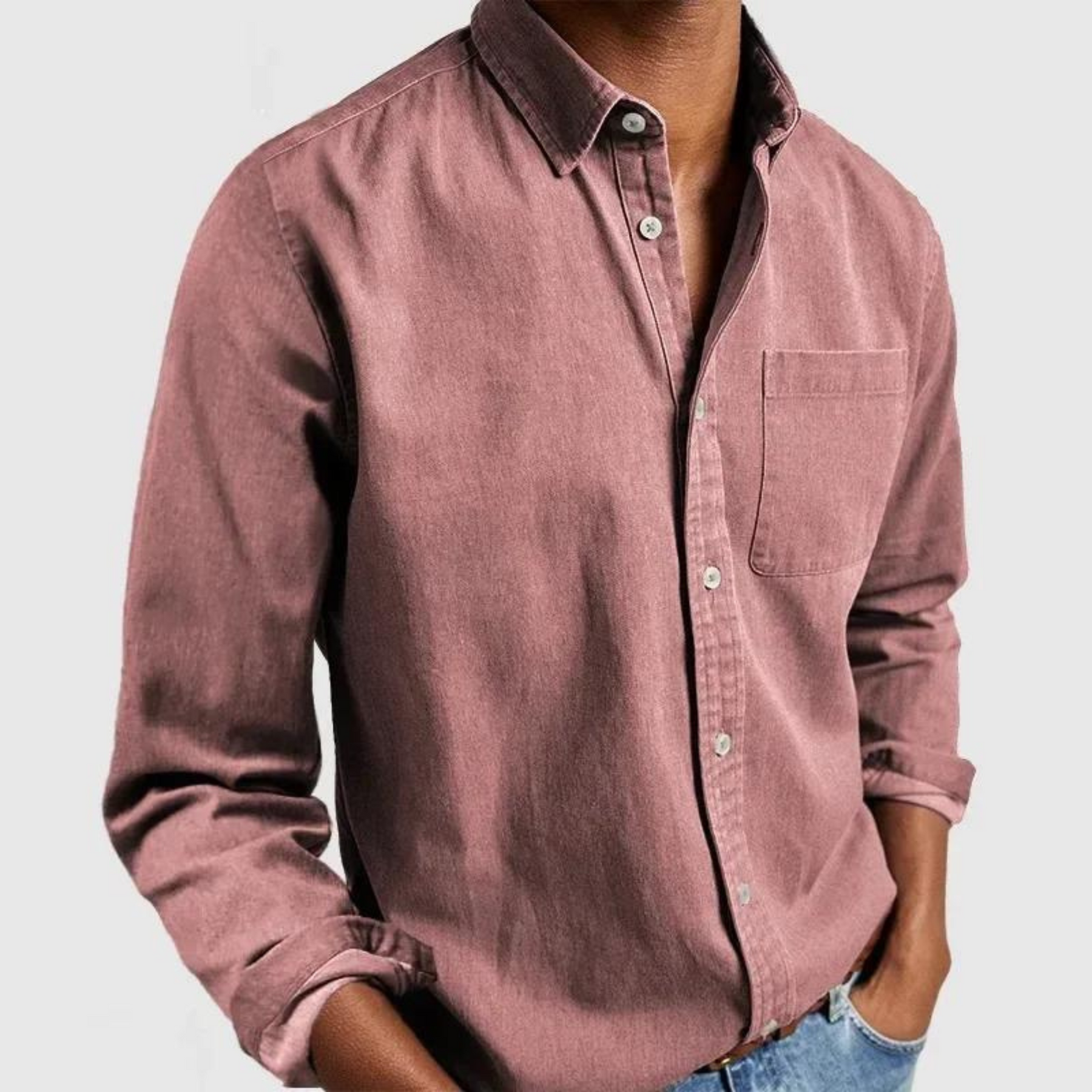 Asher - Chemise Décontractée à Poche Classique pour Homme