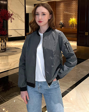 Gigi - Veste Bomber en Satin pour un Look Décontracté et Tendance