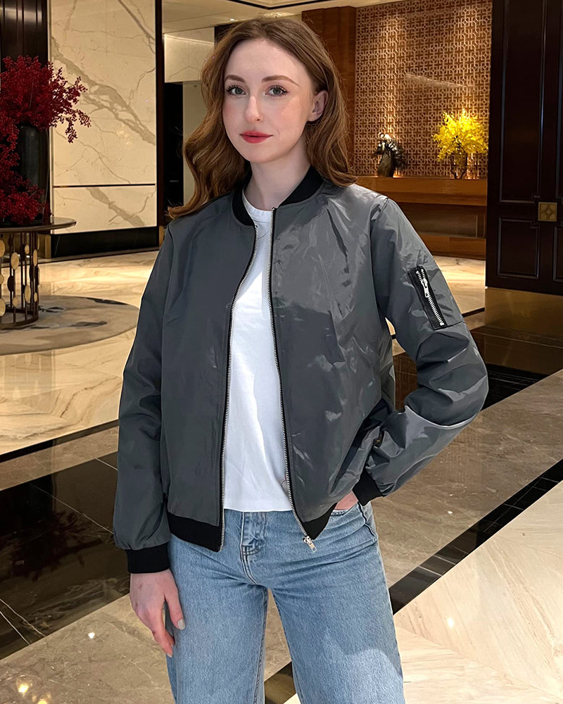 Gigi - Veste Bomber en Satin pour un Look Décontracté et Tendance