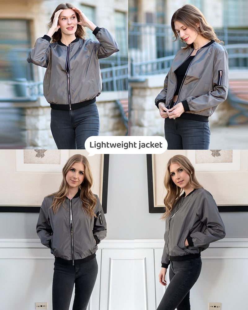 Gigi - Veste Bomber en Satin pour un Look Décontracté et Tendance