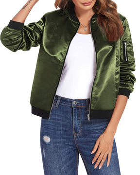 Gigi - Veste Bomber en Satin pour un Look Décontracté et Tendance