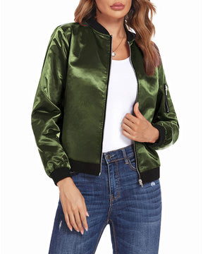 Gigi - Veste Bomber en Satin pour un Look Décontracté et Tendance