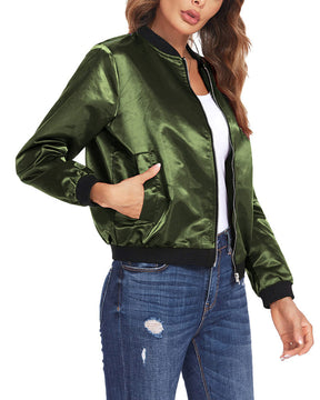 Gigi - Veste Bomber en Satin pour un Look Décontracté et Tendance