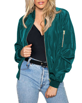 Gigi - Veste Bomber en Satin pour un Look Décontracté et Tendance