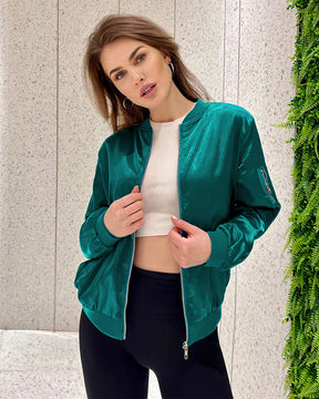 Gigi - Veste Bomber en Satin pour un Look Décontracté et Tendance