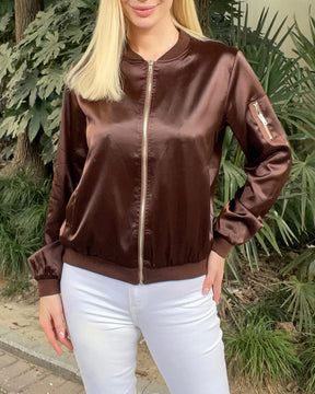 Gigi - Veste Bomber en Satin pour un Look Décontracté et Tendance