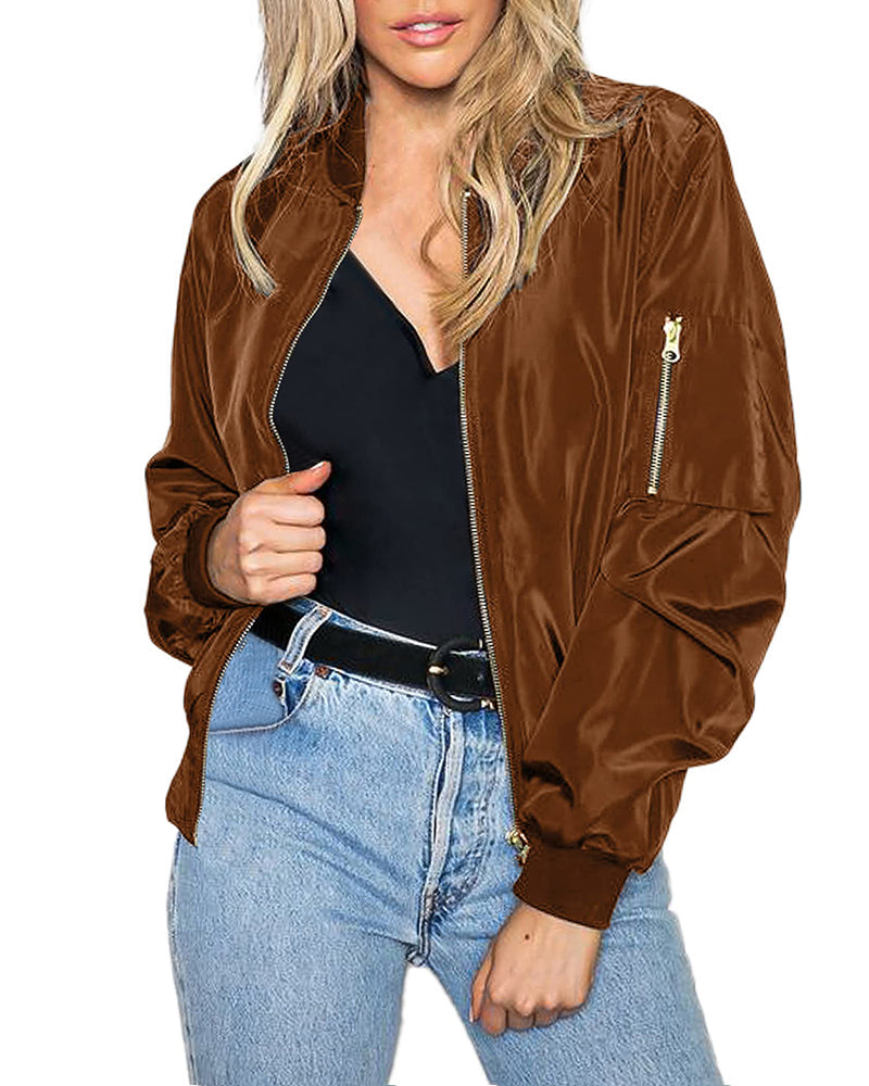 Gigi - Veste Bomber en Satin pour un Look Décontracté et Tendance