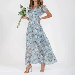 Elise - Robe longue fluide à imprimé floral, élégante et légère