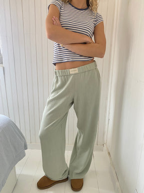 Alesia - Pantalon confort en coton brodé Airy