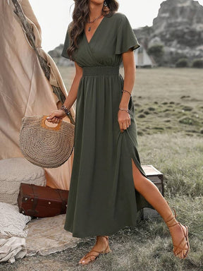 Layla - Robe longue bohème chic, fluide et fendue