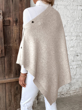 Octavia - Poncho en Tricot Boutonné pour Femme