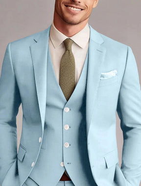 Costume Trois Pièces Coupe Moderne en Polyester pour Homme | Mariage & Réception | Coupe Élégante avec Gilet Intégré