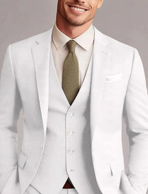 Costume Trois Pièces Coupe Moderne en Polyester pour Homme | Mariage & Réception | Coupe Élégante avec Gilet Intégré
