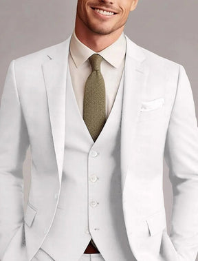 Costume Trois Pièces Coupe Moderne en Polyester pour Homme | Mariage & Réception | Coupe Élégante avec Gilet Intégré