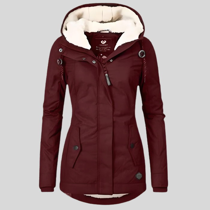 Lea - Veste Imperméable Doublée en Polaire avec Capuche pour Femme