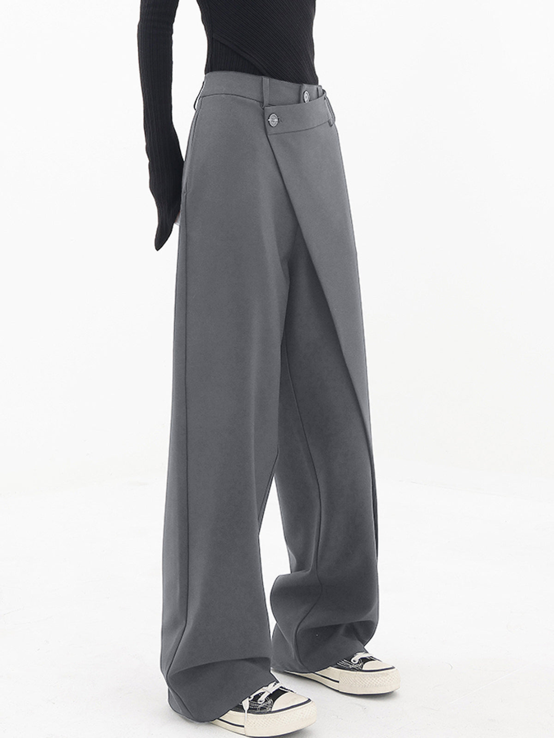 Gracelyn - Pantalon Asymétrique Large pour Style Avant-Garde