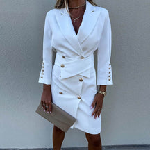 Sabrina - Blazer robe élégante avec boutons dorés